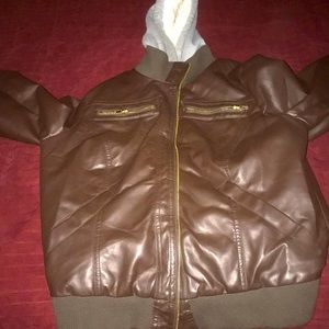 double layered brown jacket